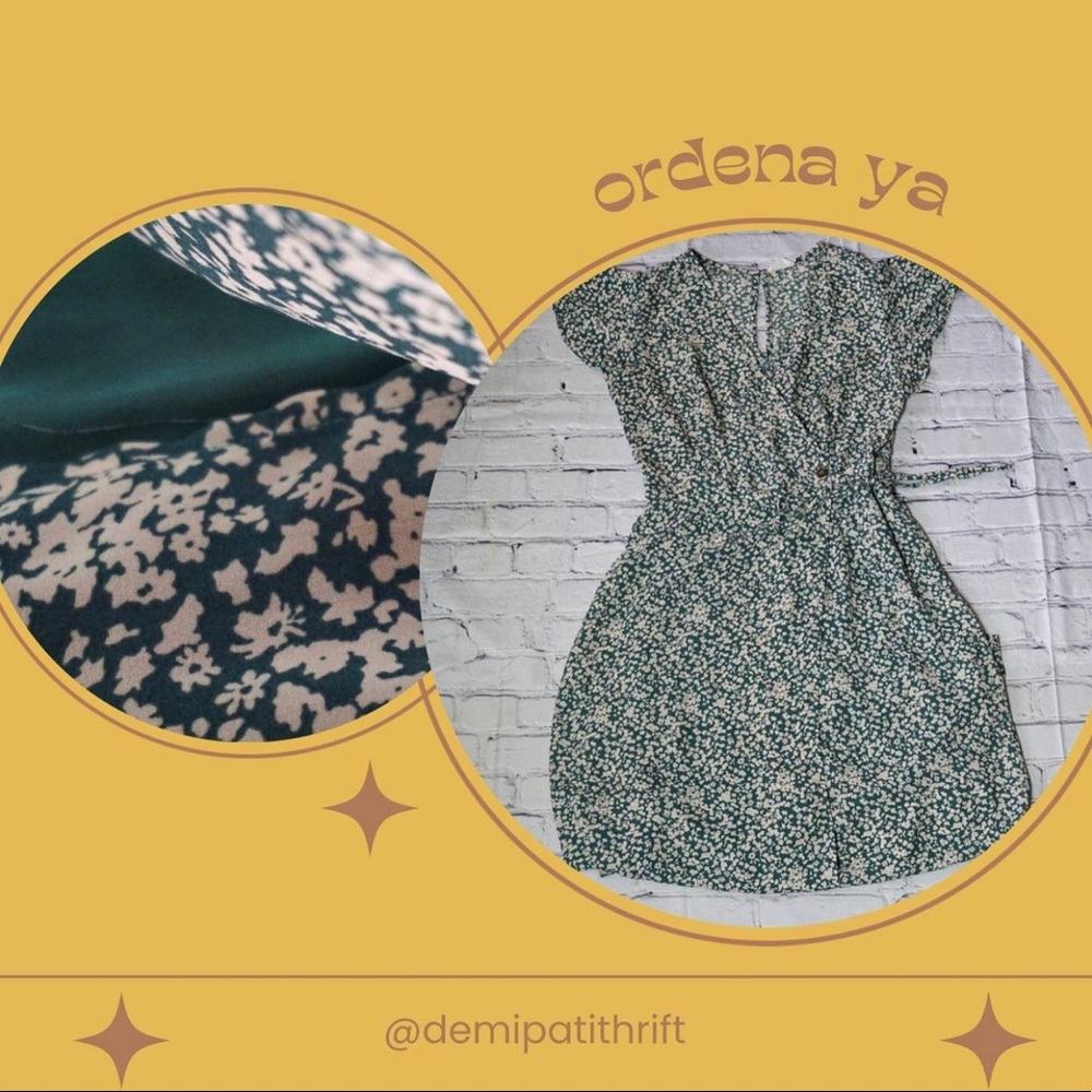 Long floral green dress